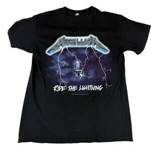 Metallica Ride The Lightning Band T-Shirt Black Medium